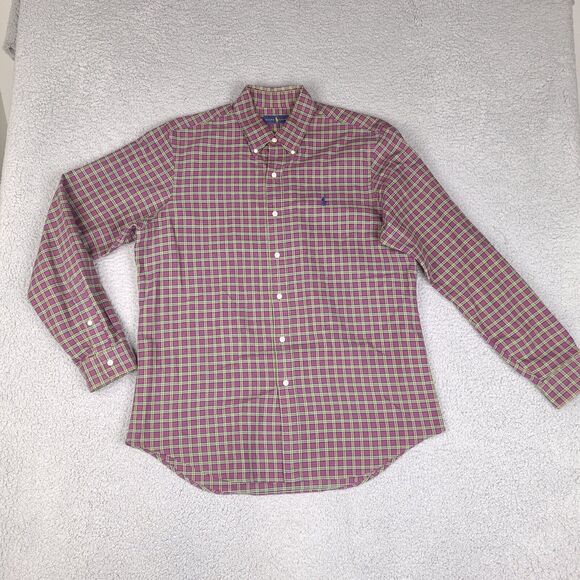 Ralph Lauren Shirt Mens Large Red Multicolor Plaid Button Down Long Sleeve - Picture 1 of 16